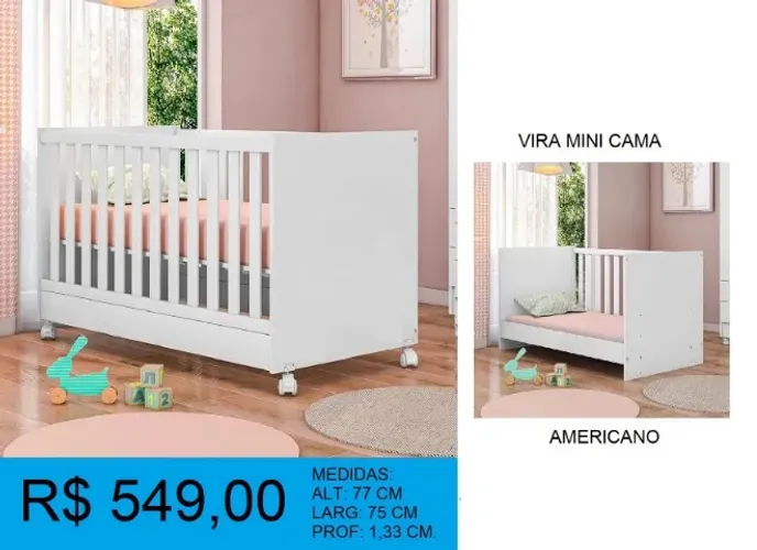 Berço mini cama de otima qualidade reposição - a pronta entrega