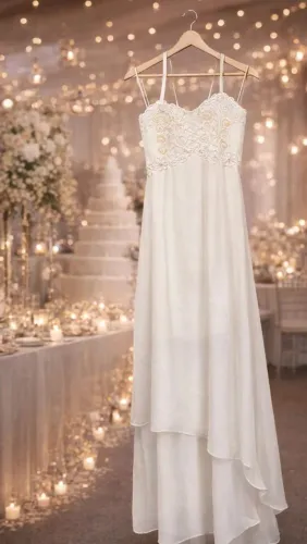 Vestido de Festa - Tamanho PP - Cor Pérola 
