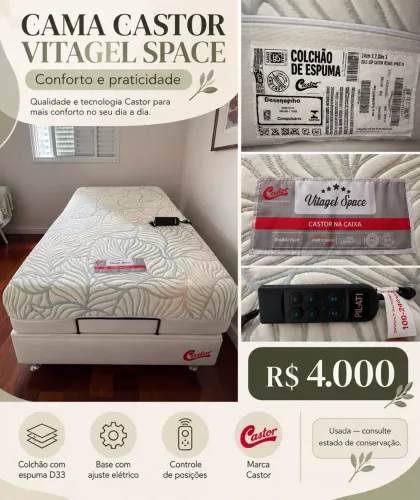 Cama castor solteiro motorizada