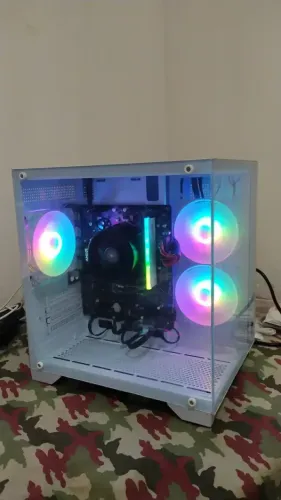 Gabinete Gamer Branco Soul Pro Bg-052 3 Fan Argb Aquario