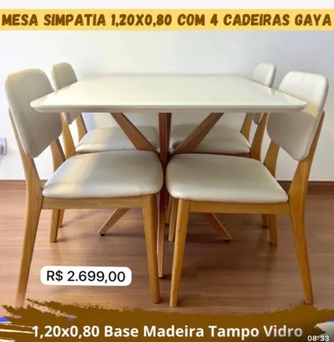 Mesa simpatia c 4 cadeiras