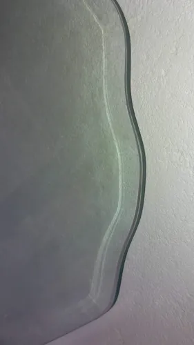 Tampo mesa vidro 10mm cantos em M bizotado 1.10x2.200