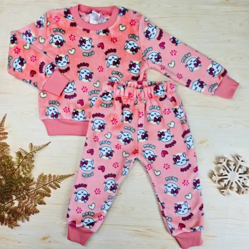 Conjunto Fleece Pijama Infantil menina 1-8 anos 