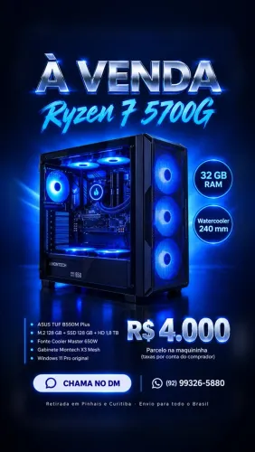 PC Ryzen 7 5700G | 32GB RAM | Watercooler 240mm | Windows 11 Pro