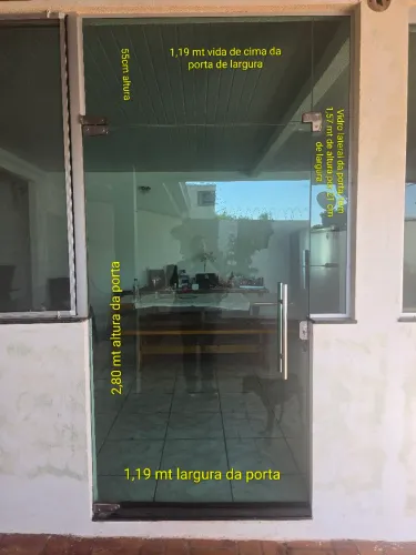CONJUNTO DE VIDROS TEMPERADOS 8 MM - PORTA + VIDROS SUPERIOR E LATERAL