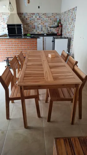 Mesa área externa tramontina 6 lugares
