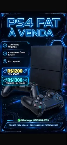 > ? PS4 FAT + 2 CONTROLES + 2 JOGOS