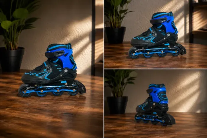 Patins Inline Oxer CKR7 - Regulável com Rolamentos ABEC-7 (Preto e Azul)