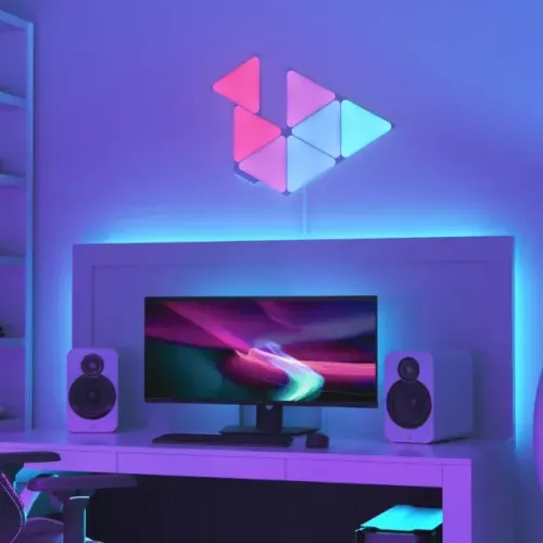 LED Inteligente RGB para Quarto/Setup Gamer - Nanoleaf Shapes Triangles (7 Painéis)