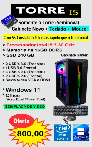 TORRE I5 + 16GB + SSD 240GB