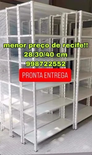 Estante de aço cinza com 6 bandejas novos pronta entrega