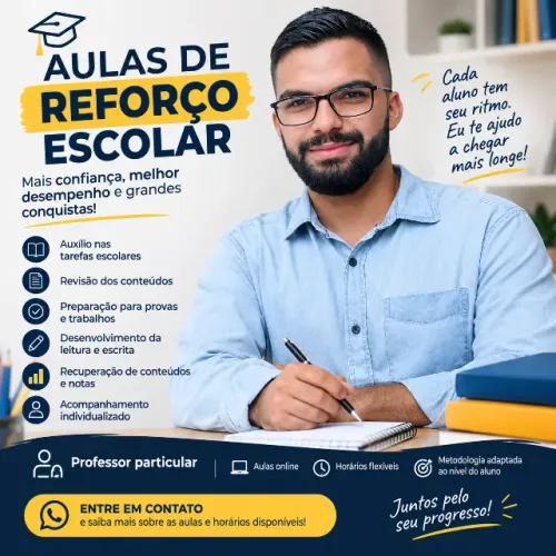 AULAS DE REFORÇO ESCOLAR ? ACOMPANHAMENTO INDIVIDUAL