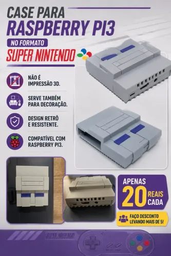 Super Nintendo - Case para Raspberry Pi