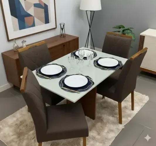 Promoção Mesa de jantar com 4 lugares madeira maciça