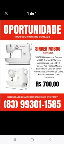 Maquina de Costura Singer M1605 para vender semi nova