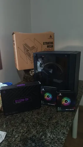 Gabinete gamer acegeek + Placa Mãe Mancer B450M DDR4 + 2 Ventoinhas Acegeek RW12 120mm