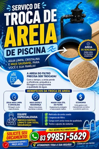 Troca de areia piscina 