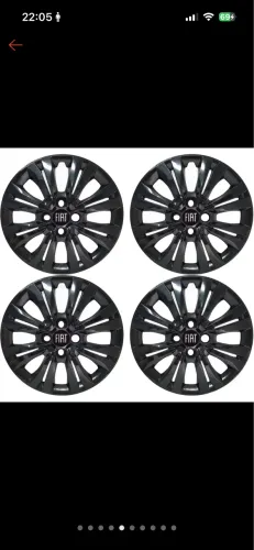 Jogo 4 Calotas Fiat Punto/Argo Esportiva Preta Aro *