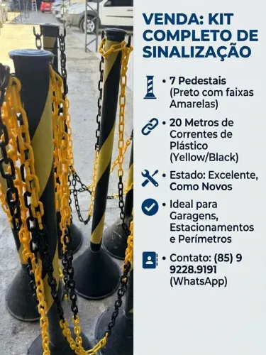 Pedestais com corrente de plástico