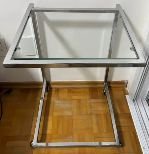 Mesa inox com vidro