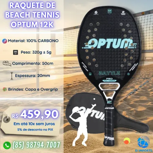 Raquete de Beach Tennis Optum 12K