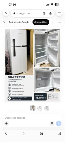 Geladeira Brastemp Fróis Free