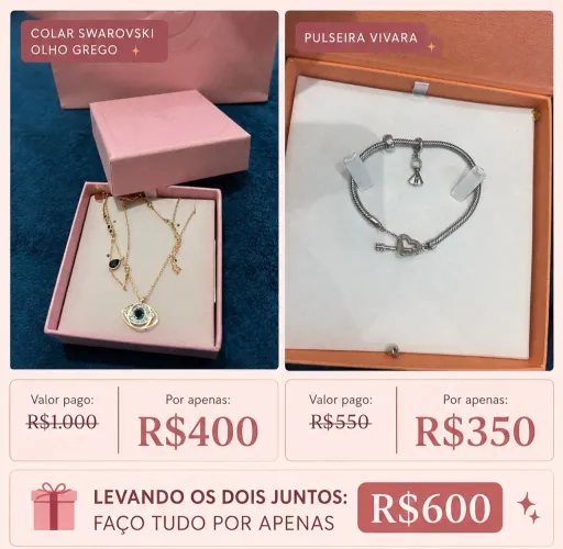 Vendo colar swarovski e pulseira vivara