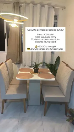 MESA 4 LUGARES QUADRADA