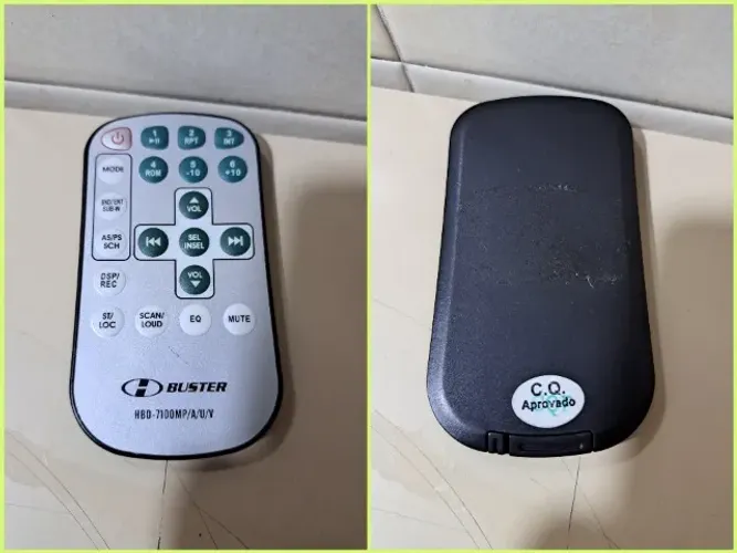 Controle Remoto Para Som Automotivo H-Buster Hbd-7100mp Cinza