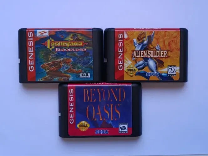 Kit Mega Drive: Cartucho Alien Soldier + Cartucho Castlevania Bloodlines + Jogo Beyond Oas