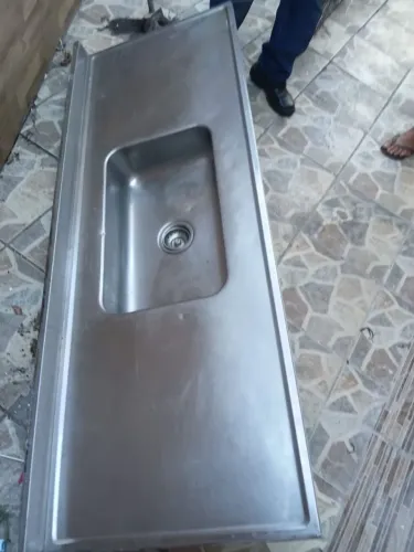 Pia de cozinha inox 1,60