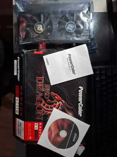 Placa de Vídeo RX 570 4GB Red Dragon PowerColor - Ótimo Estado