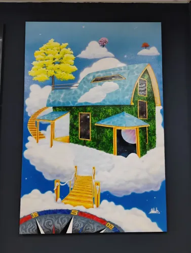 Pintura em tela subconsciente house, aerografia
