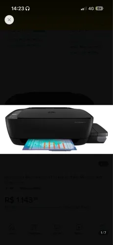 Impressora Multifuncional Cor Hp Ink Tank Wireless 416 Preto 220v