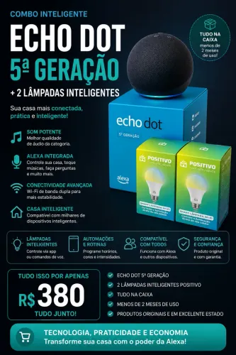 Alexa dot 5 geração com lâmpadas