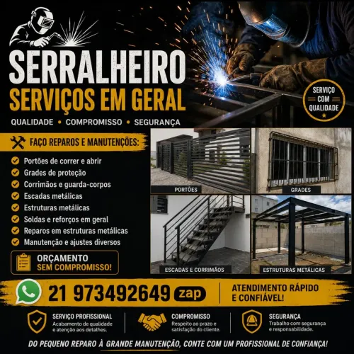 Serralheiro Profissional | Soldas, Reparos e Manutenção em Geral