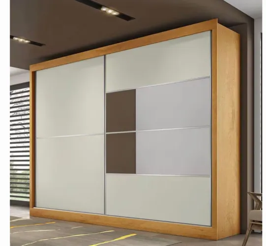 Guarda-Roupa Casal Londres Flex, 2 Portas de Correr e 4 Gavetas - 205cm de largura