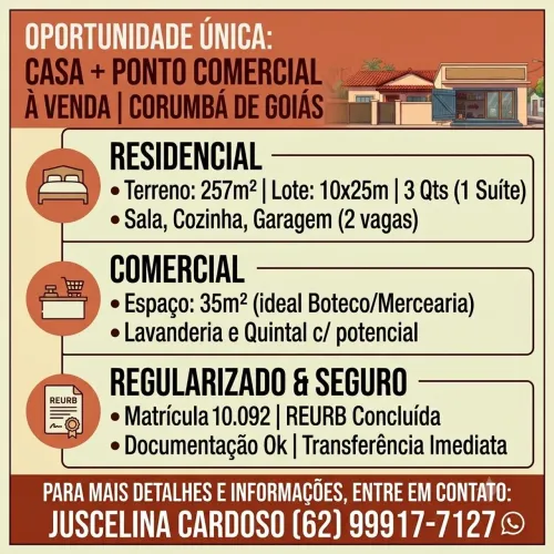 Casa com ponto comercial - Corumbá de Goiás