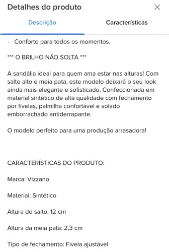 Sandália salto alto