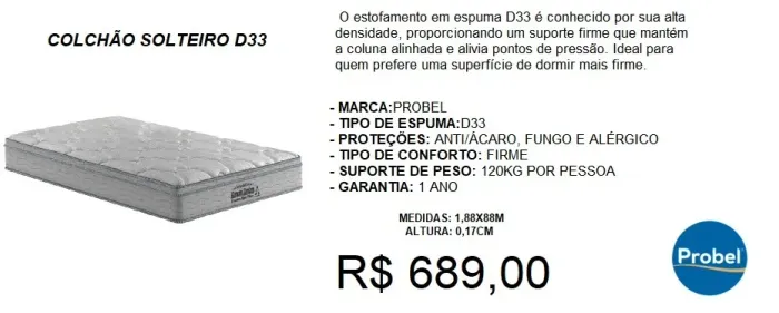 Colchão espuma serene probel alt: 26cm - entrega gratuita!