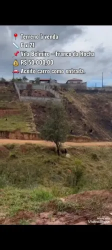 Terreno à venda na Vila Belmiro em Franco da Rocha. Troco em Carro.