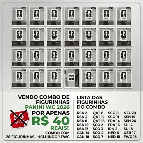 Combo figurinhas Panini (Copa 2026)