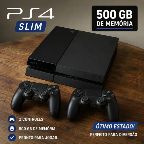 Vende-se PS4 500 GB com dois controles