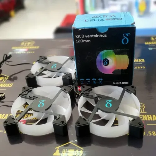 Kit 3 Fan Coolers dissipador de calor 120mm RGB (Novo) COD: 0316