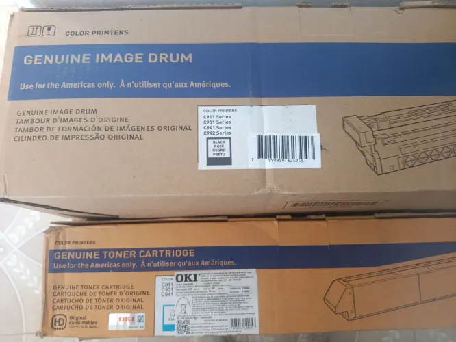 Drum okidata c911 BK + toner c911 cyan lacrados originais