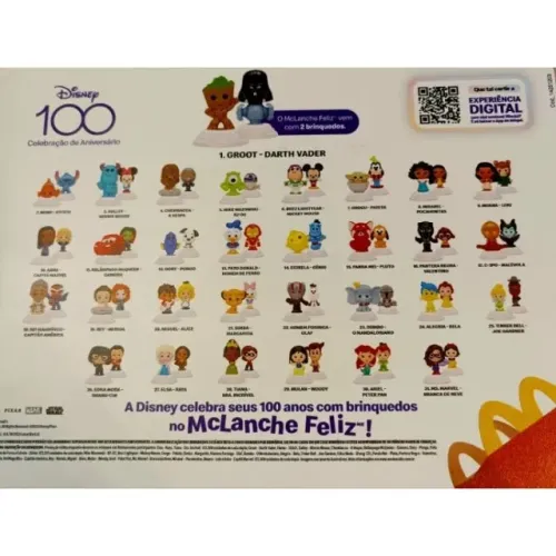 Coleção Completa Disney 100 Anos McDonald's - 62 Figuras Originais Lacradas