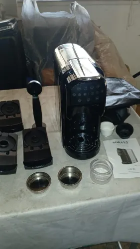 Cafeteira expresso 3 em 1 capsulas Dolce gusto, nespresso, e pó, + adaptador para 3coraçõe