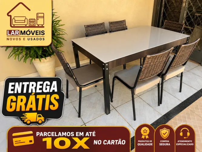 MESA 6 CADEIRAS - ELEGÂNCIA E CONFORTO PARA SUA CASA!