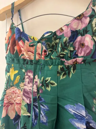 vestido midi de alça estampado floral leni m