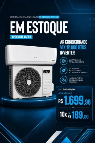 Ar condicionado Vix inverter 12.000 Btus classificação A com garantia e nota fiscal
